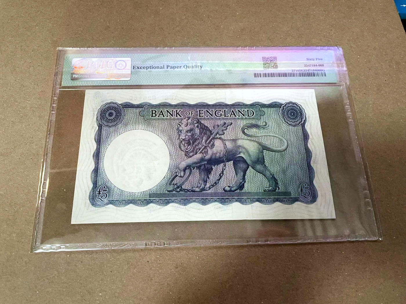 【Blue Auction】✨世界纸币精拍第471期【精】 【无47】英国 B序列 1957-67年5镑 PMG65EPQ 