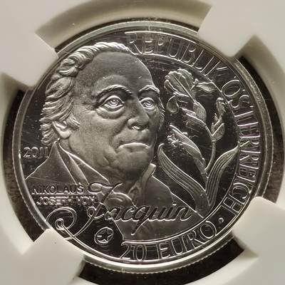 0起1加-纯粹捡漏拍-318银币套币专场 - 奥地利2011年20欧元荷兰科学家尼古拉斯·约瑟夫·冯·雅克恩（维也纳大学化学和植物学教授兼植物园园长）精制纪念银币