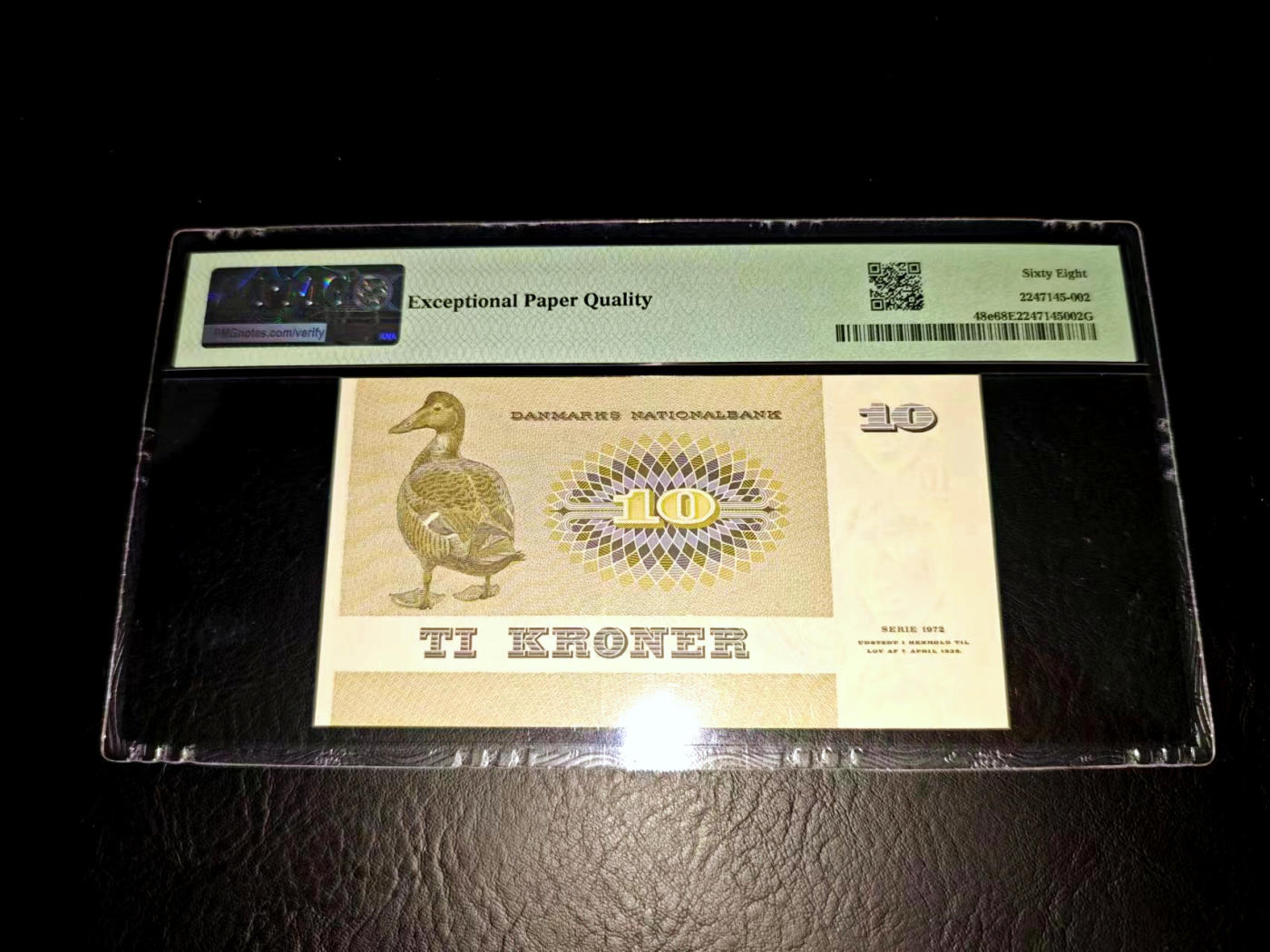 【Blue Auction】✨世界纸币精拍第471期【精】   【无47】丹麦 1975年10克朗 PMG68EPQ 超高分 