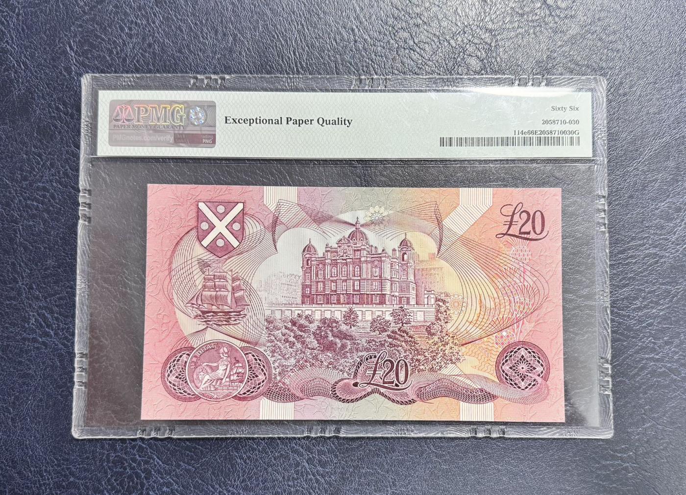 收藏联盟Quantum Auction 第343期拍卖  苏格兰银行1981-87年20镑 PMG66 大票幅
