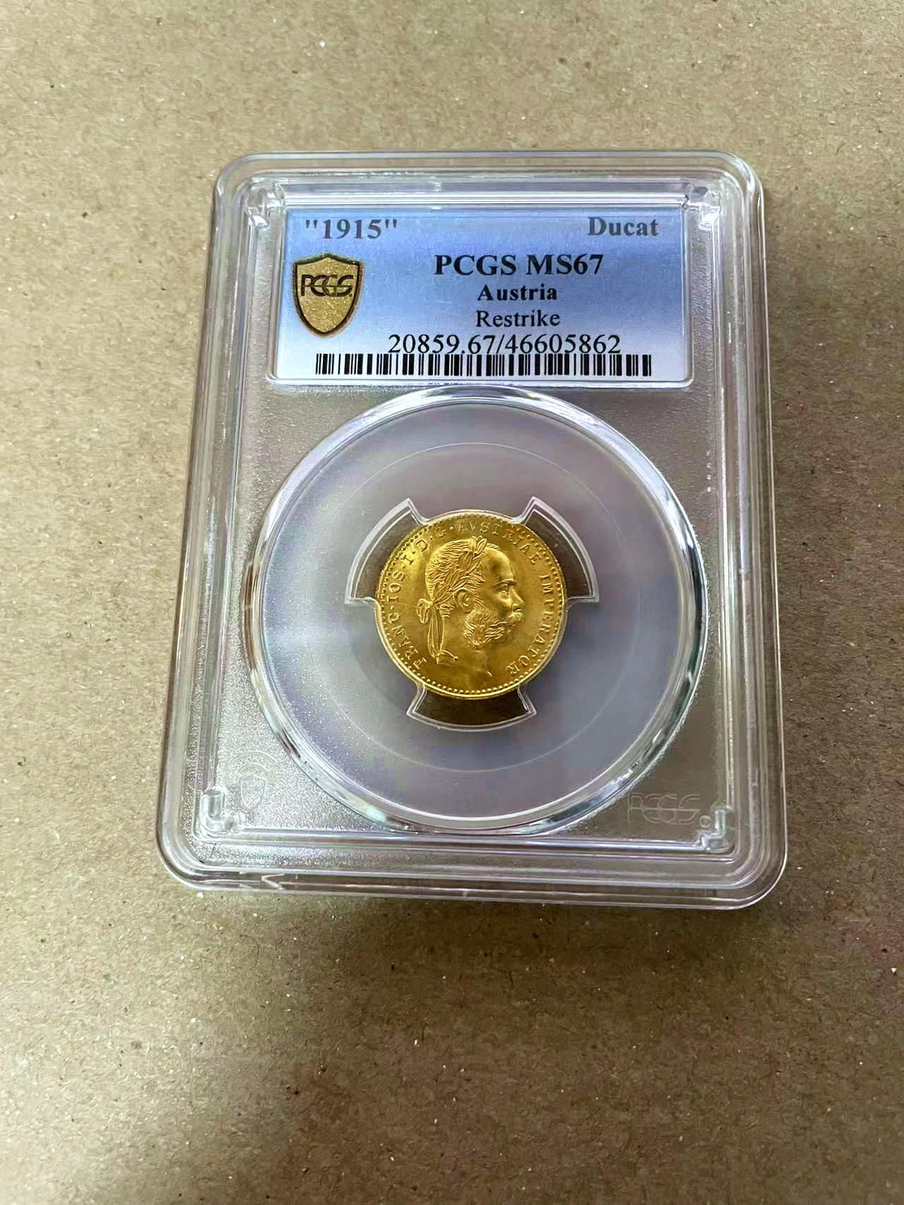 【Blue Auction】✨世界纸币精拍第471期【精】 奥地利 “1915”版1杜卡特金币 后铸版 PCGS MS67 高分 