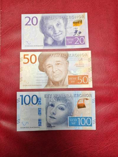 瑞典 2016版 20-100克朗 纸币 小套 全新UNC - 瑞典 2016版 20-100克朗 纸币 小套 全新UNC