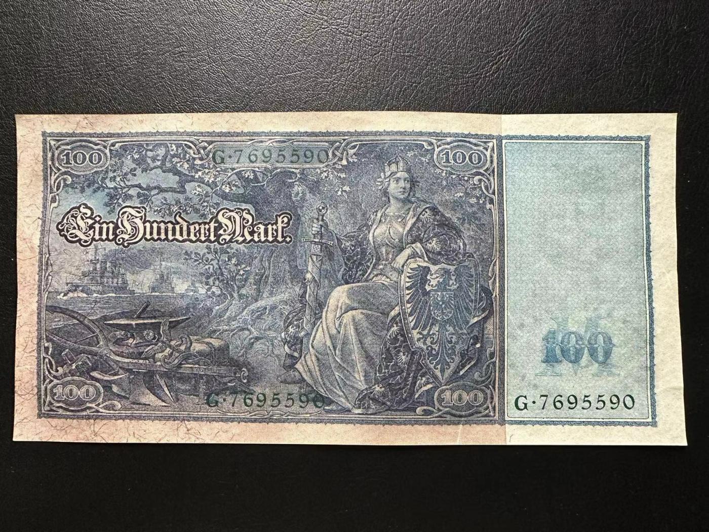 【Blue Auction】✨世界纸币精拍第471期【精】  德国 1910年100马克 大票幅 较少见绿库印 UNC