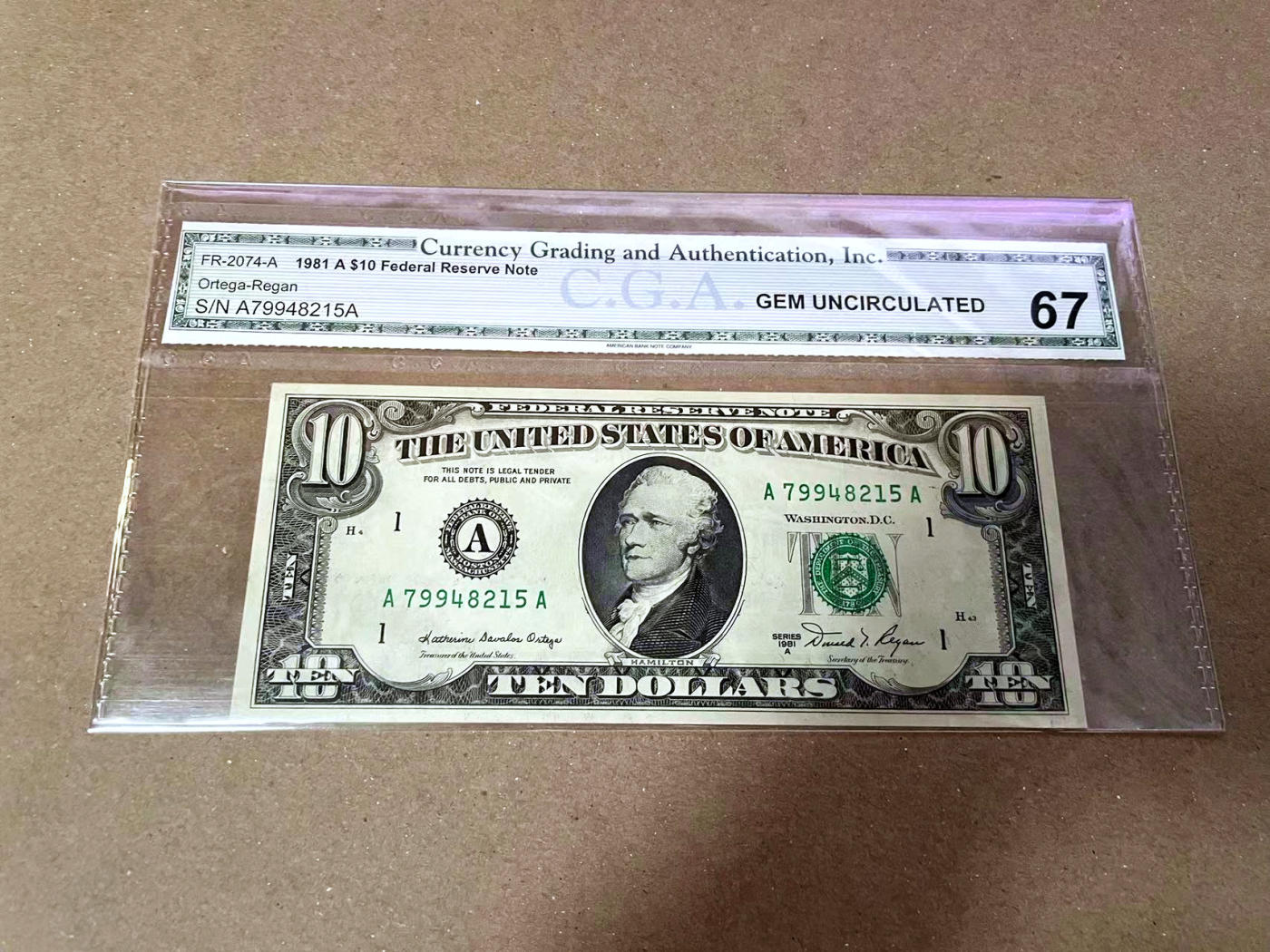 【Blue Auction】✨世界纸币精拍第471期【精】 美国 1981年10美金 CGA67EPQ 