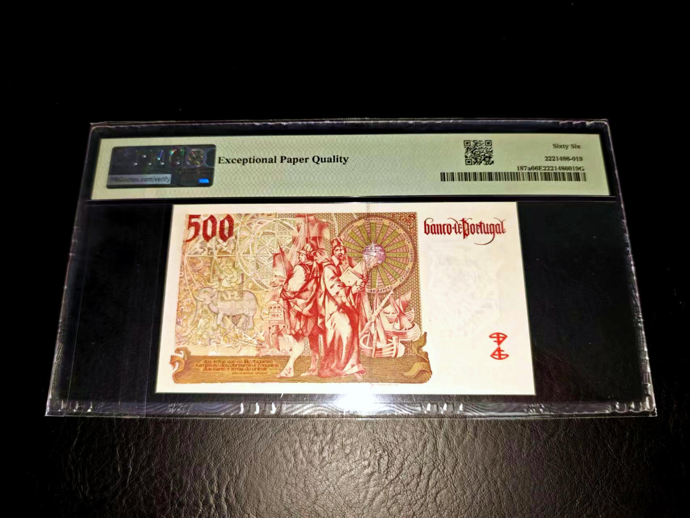 【Blue Auction】✨世界纸币精拍第471期【精】 【a版】葡萄牙 1997年500埃斯库多 PMG66EPQ 