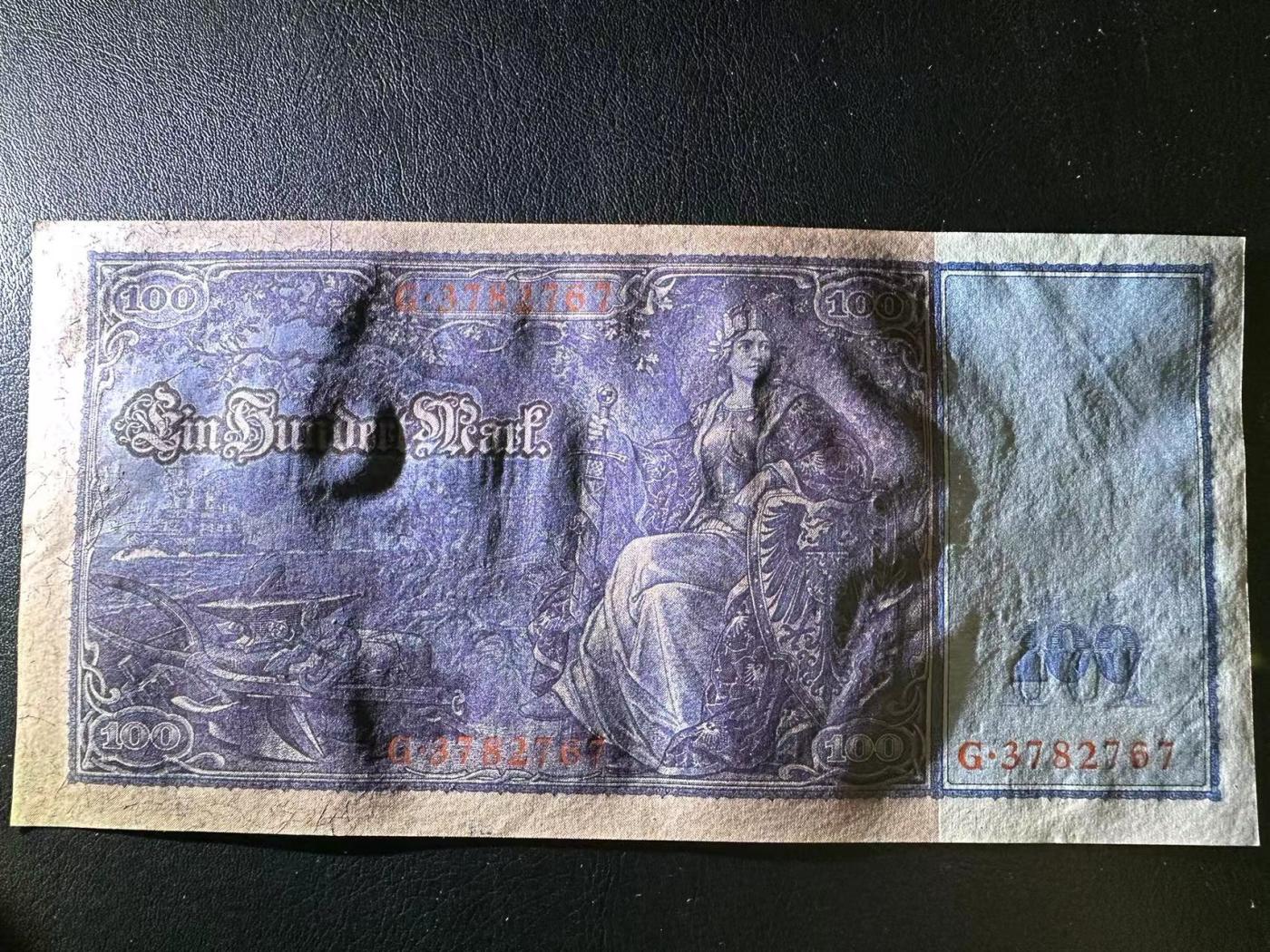 【Blue Auction】✨世界纸币精拍第471期【精】 德国 1910年100马克 大票幅 红库印 UNC