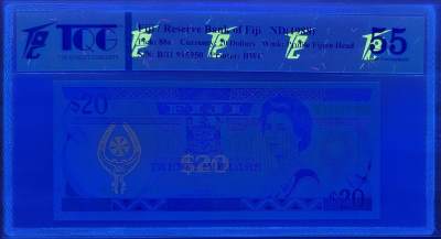 PThappally收藏第30次拍卖，英联邦地区硬币纸币 - FIJI, Reserve Bank of Fiji, 1988 20 Dollar, Pick 88a S/N # B/11915950 - TQG 55 aUNC 