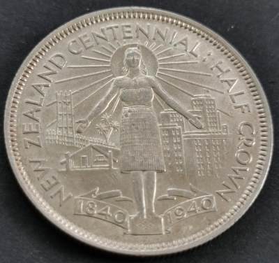 外国银币20240504场次（中拍皆有赠品），五一最后一拍银币场 ，可寄存半年 - 少见新西兰1940年建国百年半克朗银币