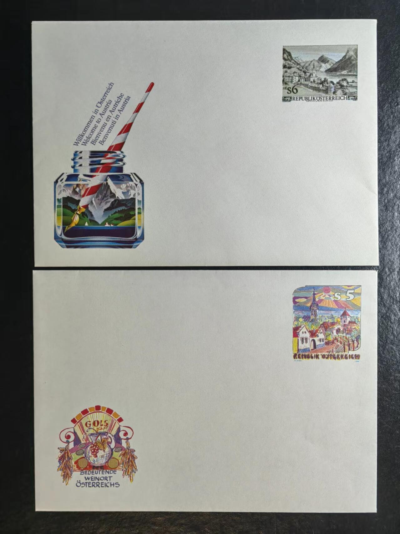 多国邮品💰🌞💰（0起拍）精品🔭专场🌟第67场 奥地利绘画-邮资封-5枚