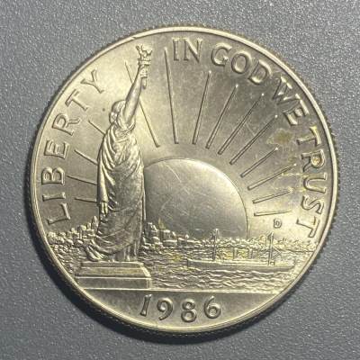 0505回流 - 美国1986年50分半圆自由女神像100年D版精制币30.61mm