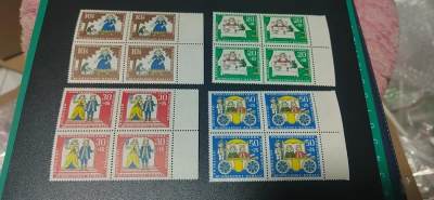 德国邮票专场，都是四方连！ - 德国邮票一套，1966年发行，童话故事  青蛙王子，品相如图