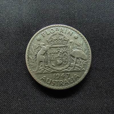 邮泉阁限时拍卖第六场 各国硬币专场 - 澳大利亚1947年2先令0.500银币11.31克