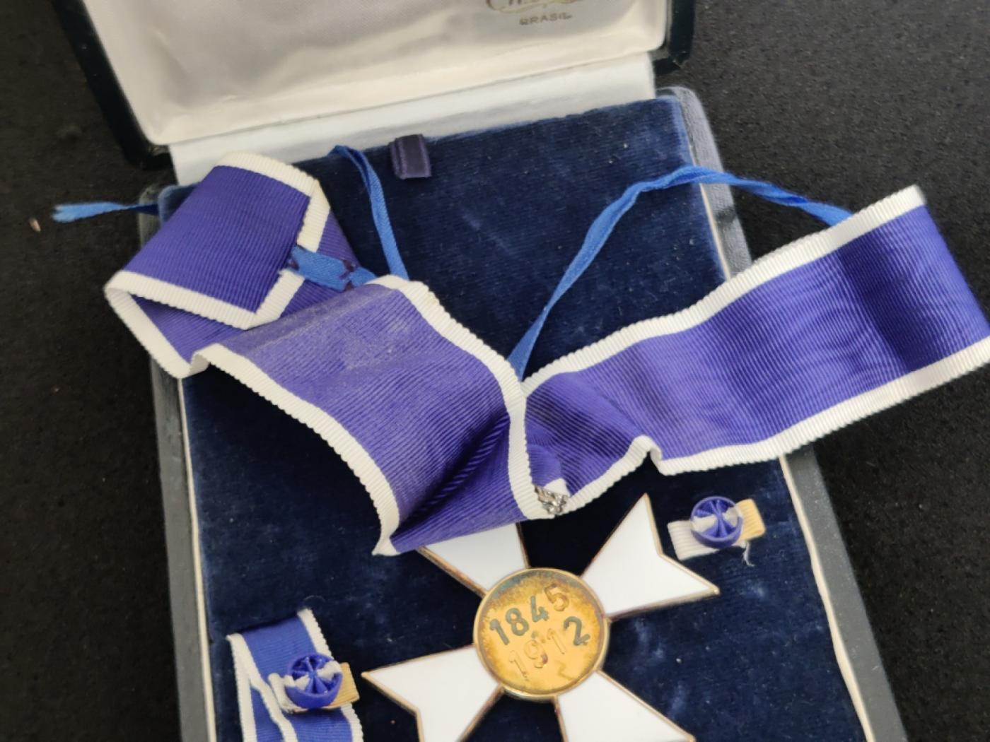 全场0元起拍 第154期 咸鱼国勋章拍卖专场 5月8日（周三）下午6：00开始 大十字级巴西里约布兰科勋章 纯银珐琅 颁发给日本宫内厅式部副长（仪典部长