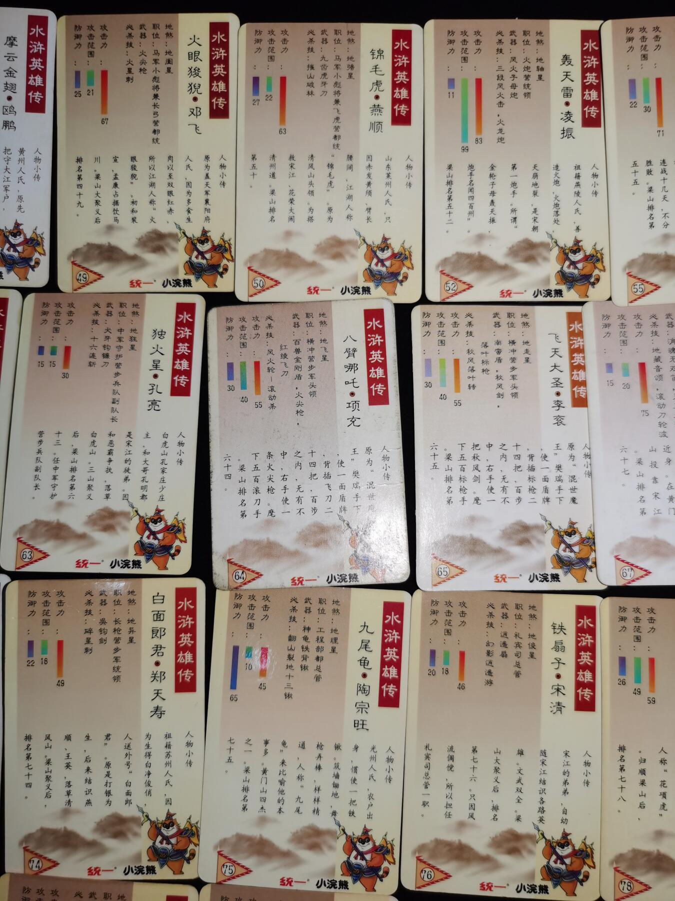小浣熊水浒卡混合准套卡91张，原版保真！