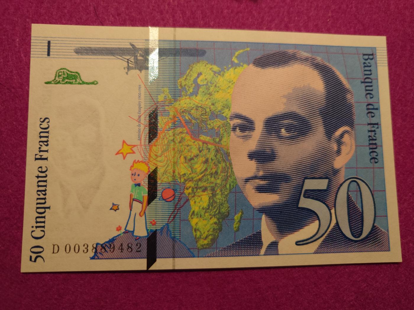 【世界钱币】精选微拍第103期暨2024年第14期  部分卖剩新品展示 1992年法国50法郎 小王子 全新绝品尾号482