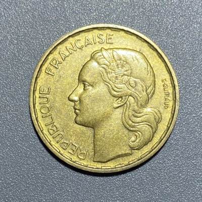 0505回流 - 法国1952年20法郎女神高卢雄鸡铜币