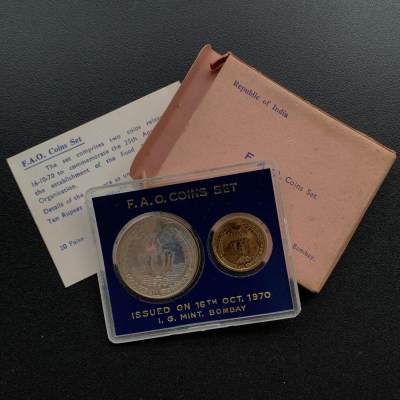 【币观天下】第258期钱币拍卖 - 1970年印度世界粮农组织银币套币FAO