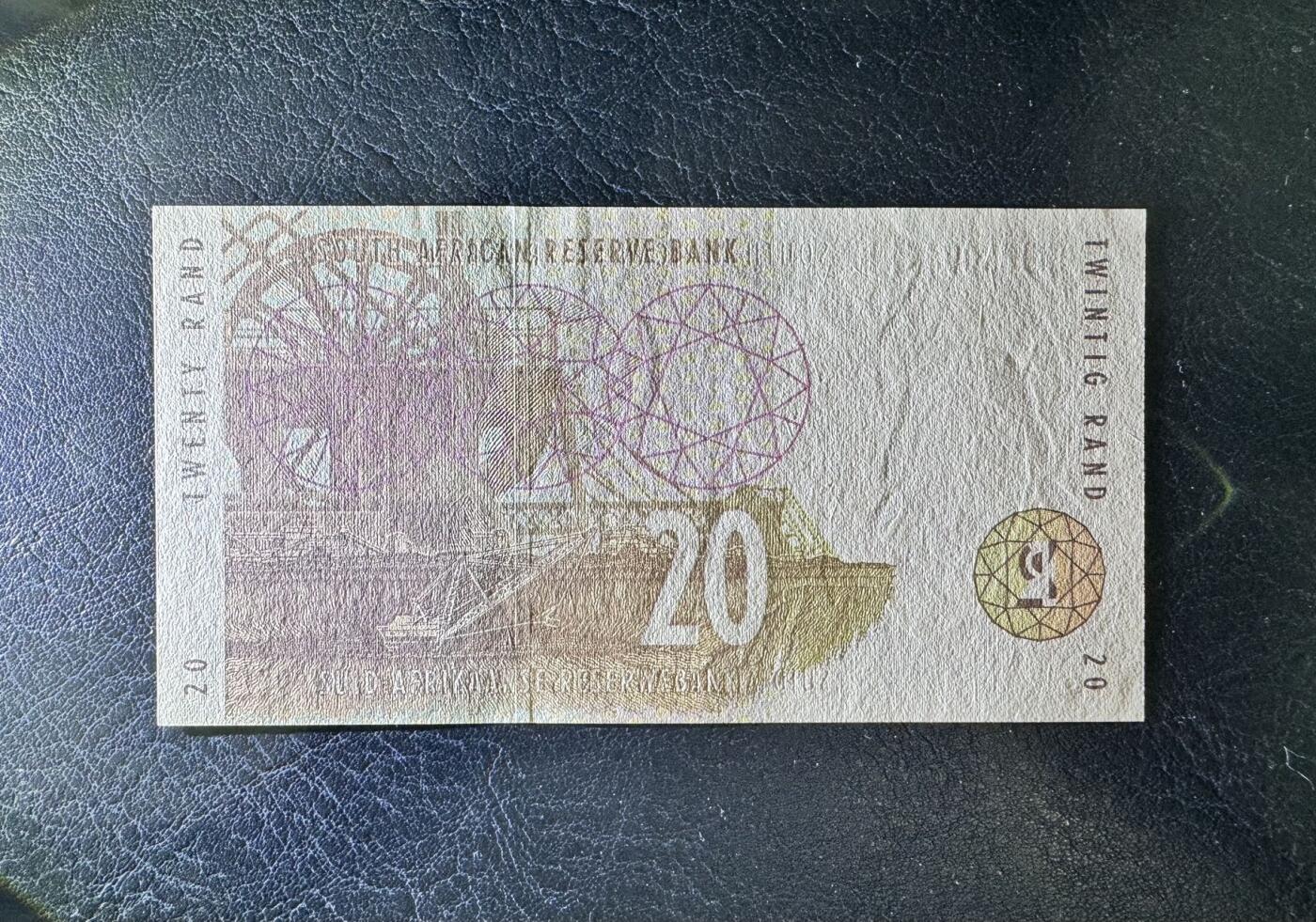 收藏联盟Quantum Auction 第343期拍卖  南非1993-99年20兰特  品相全新UNC 初版第一签