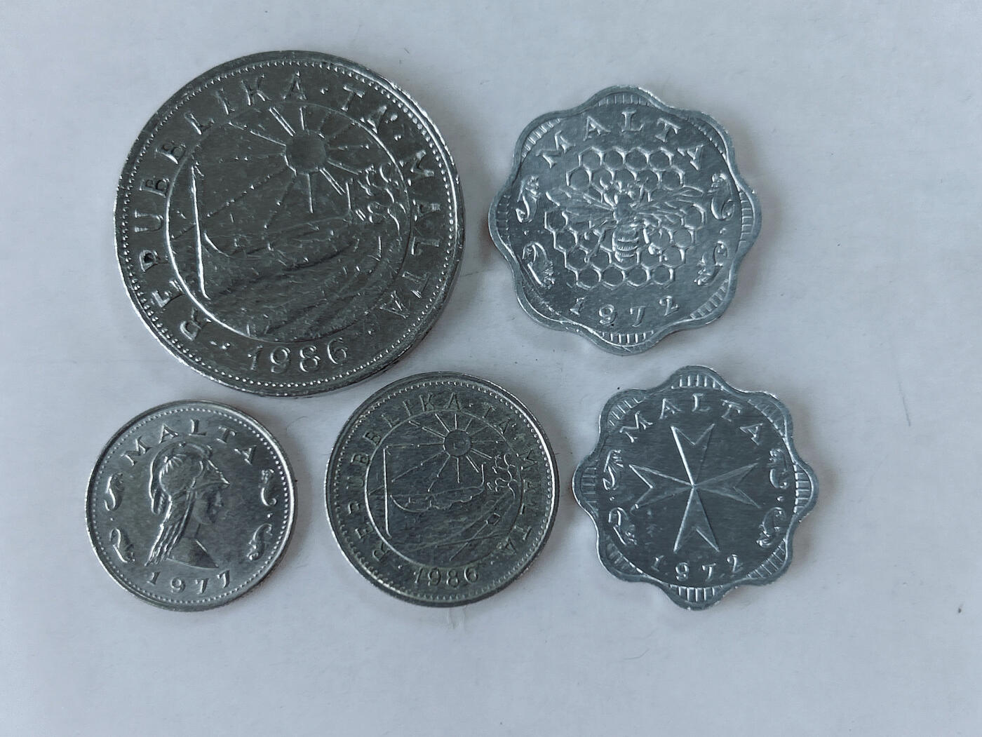 第一海外回流一元起拍收藏 散币专场 第86期 马耳他硬币 5枚