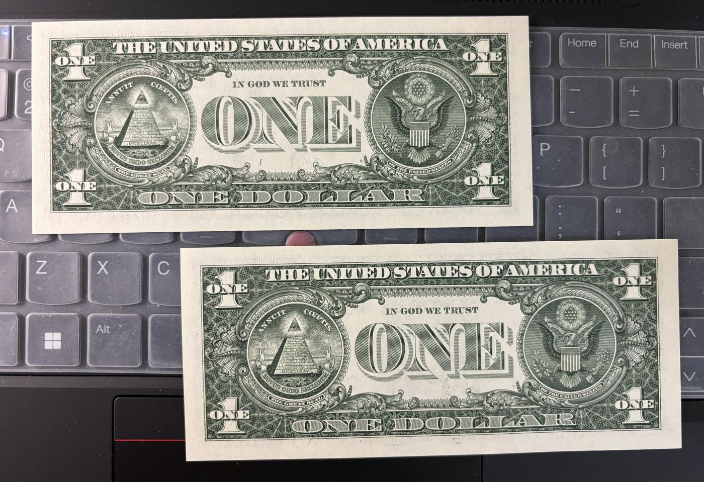 Chase Auction 第29期 - - 邮票、银币、外钞、民国钞和人民币混合场！（持续更新中） 2021版 1美元 联邦储备券 最新版（2021版只发行了1美元和5美元两种面值券别） 耶伦财长签名 两连号 居中度很好 全新UNC