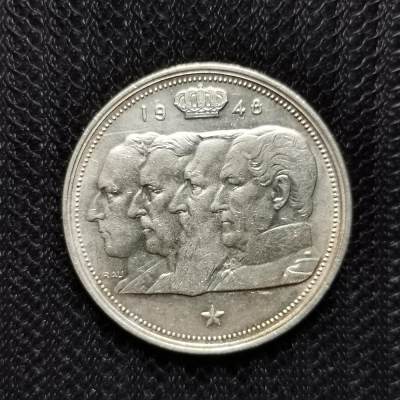 道一币馆币章第五十九场 - 比利时1948年四王头像100法郎银币 法文版
