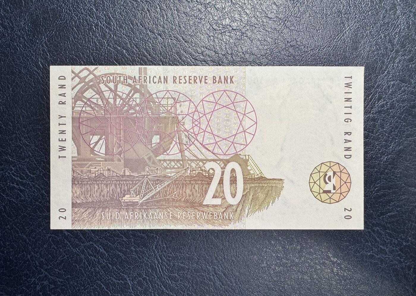 收藏联盟Quantum Auction 第343期拍卖  南非1993-99年20兰特  品相全新UNC 初版第一签