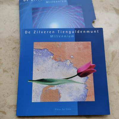 道一币馆币章第六十二场 - 原包装 荷兰1999年跨越千禧年10盾纪念银币