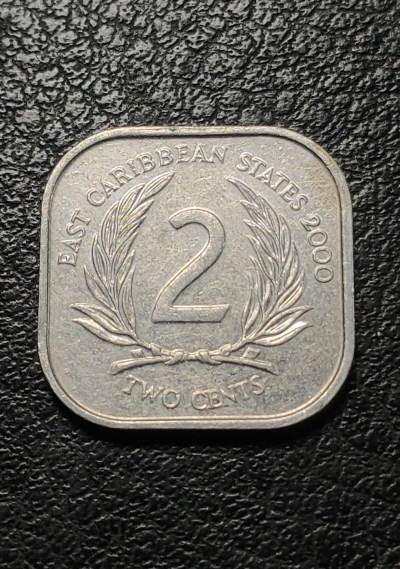 世界各国普币捡漏专场(第六场) - 2000年东加勒比国家2分（面值/年青伊丽莎白二世女王）