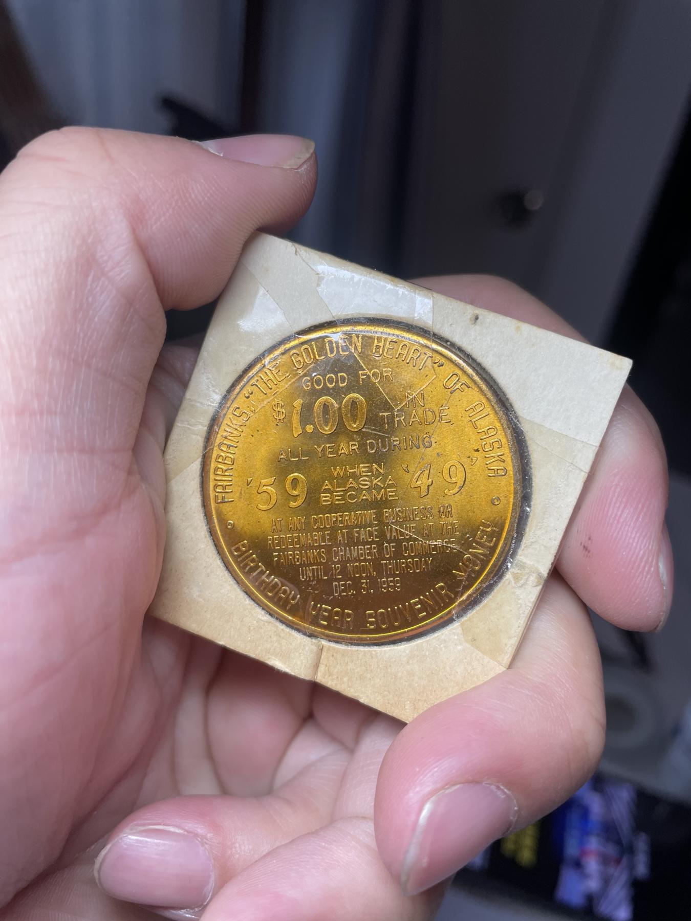 2024年集古藏今外币拍卖第六期-第5场—（总第55拍） 原光1949年美国阿拉斯加第49洲纪念贸易代币