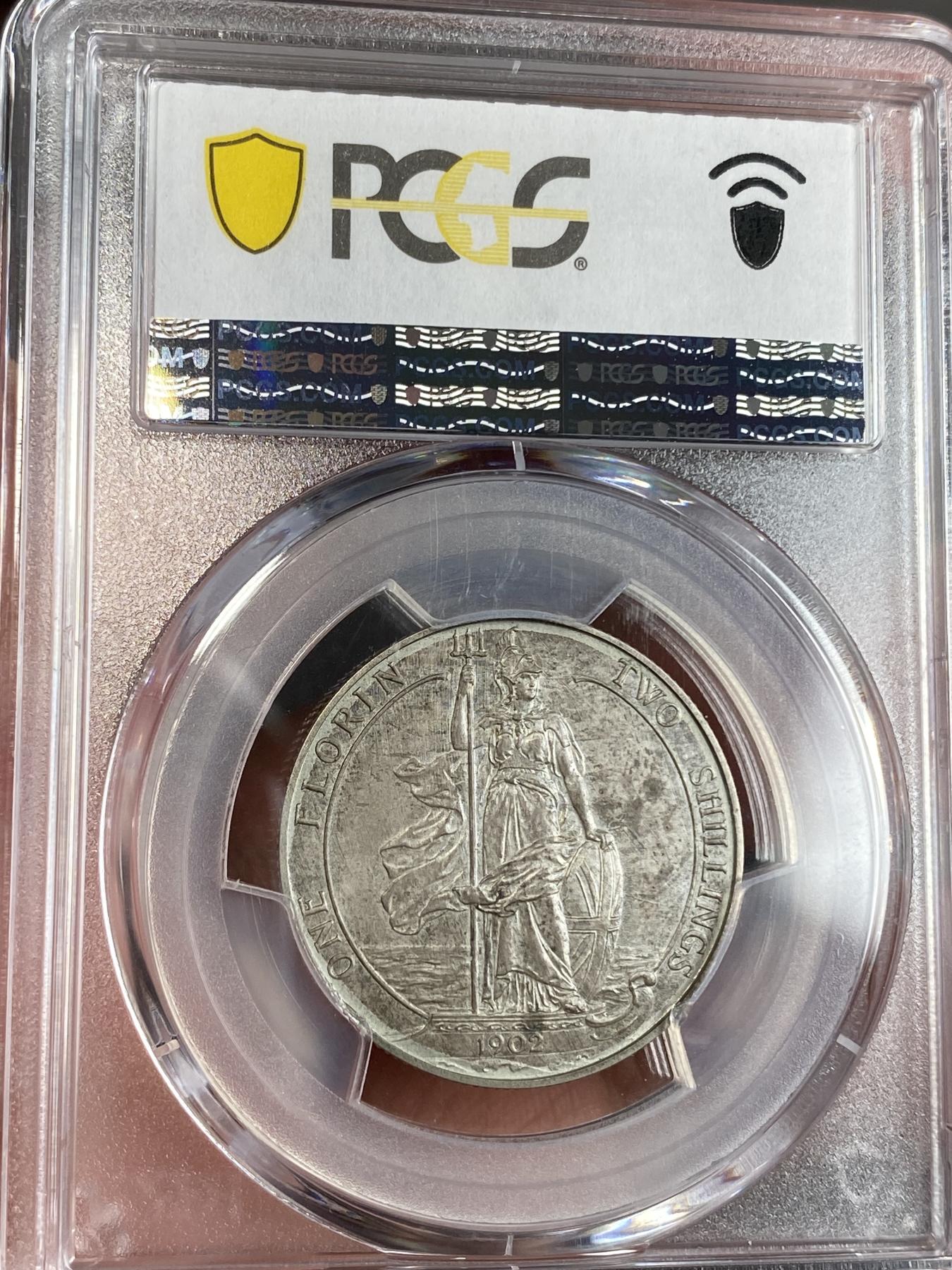 万国钱币拍卖第025期（槐月至·百币艳） PCGS PR64 1902英国爱德华七世精制海神弗洛林 英式乌云包浆