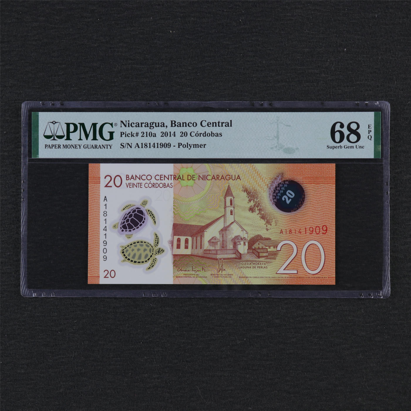 【亘邦集藏】第188期拍卖 2014年 尼加拉瓜20科多巴 PMG 68EPQ A18141909
