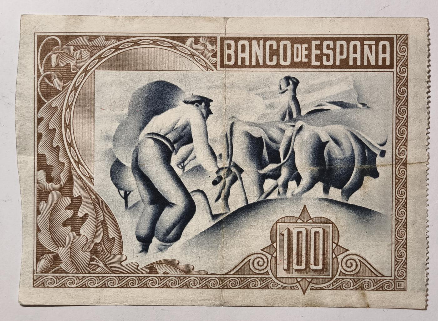 紫瑗钱币——第345期拍卖——纸币场 西班牙 1937年 内战时期 毕尔巴鄂 内战比塞塔 100比塞塔  AU