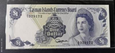 开曼群岛(开曼)1974年(1985年)1元 无4 美洲纸币 实物如图 UNC - 开曼群岛(开曼)1974年(1985年)1元 无4 美洲纸币 实物如图 UNC