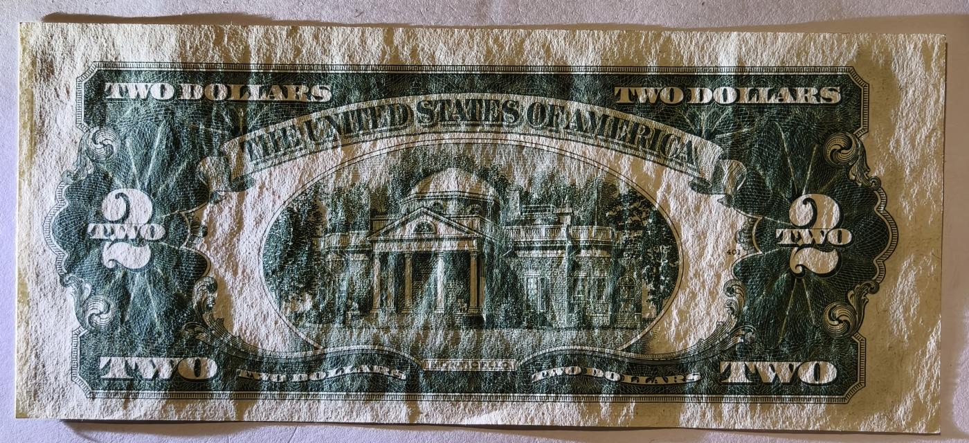 紫瑗钱币——第345期拍卖——纸币场 美国 1953年 B序列 托马斯·杰斐逊 2美元 红印 政府券 AU