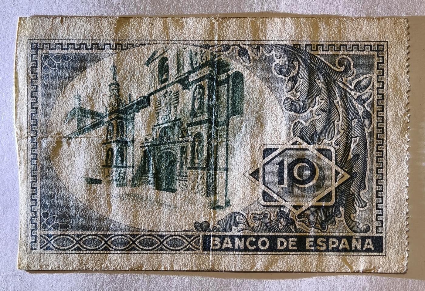 紫瑗钱币——第345期拍卖——纸币场 西班牙 1937年 内战时期 毕尔巴鄂 内战比塞塔 10比塞塔  AU