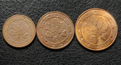 世界各国普币捡漏专场(第六场) - 德国1、2、5分欧元三枚