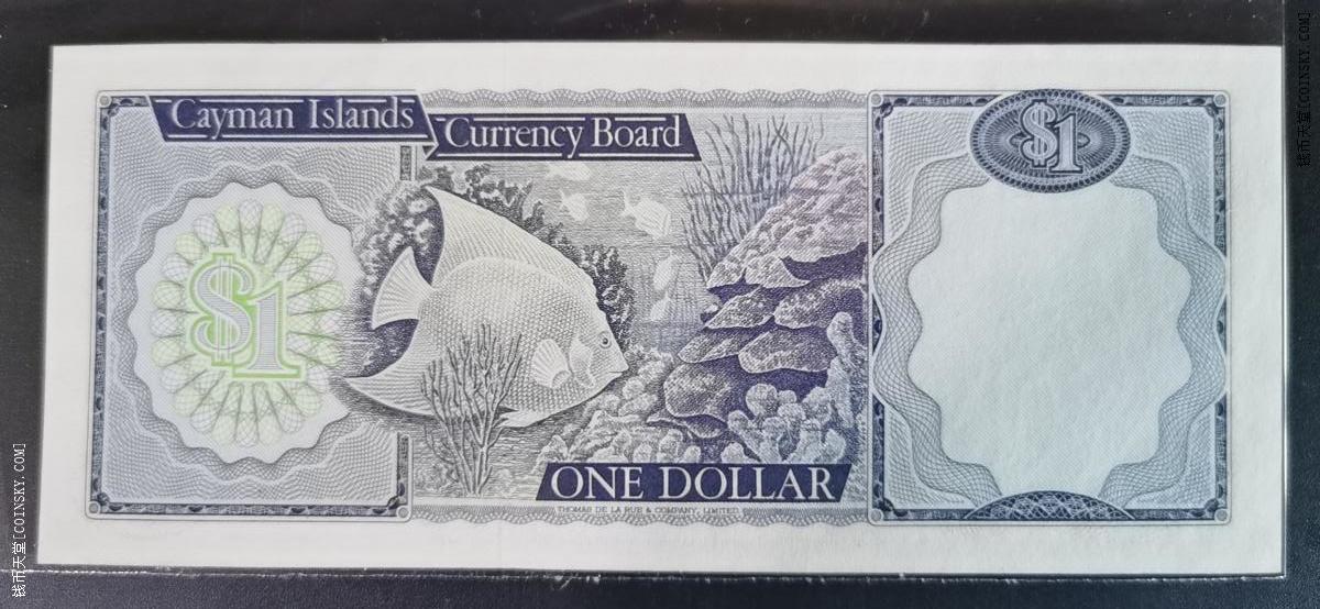 开曼群岛(开曼)1974年(1985年)1元 无4 美洲纸币 实物如图 UNC