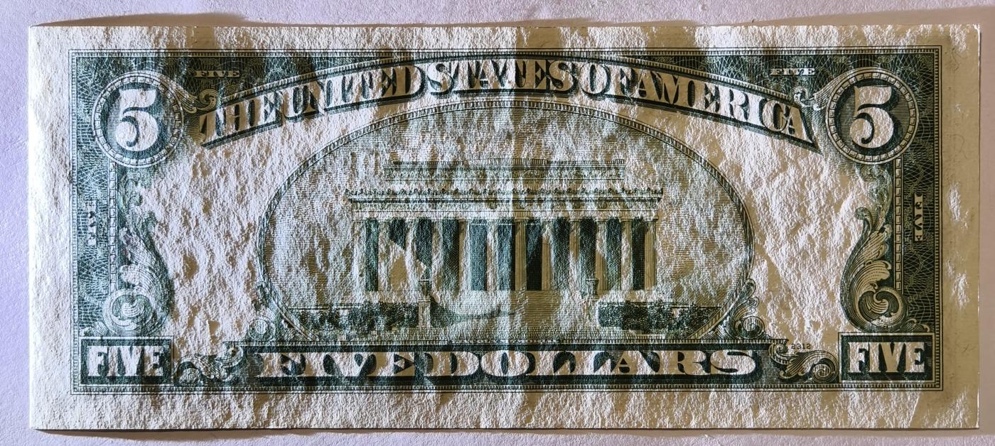 紫瑗钱币——第345期拍卖——纸币场 美国 1953年 A序列 亚伯拉罕·林肯 5美元 蓝印 银元券 AU 有字迹