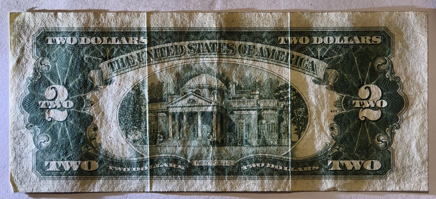 紫瑗钱币——第345期拍卖——纸币场 美国 1953年 B序列 托马斯·杰斐逊 2美元 红印 政府券 流通品