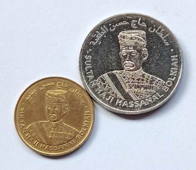 布加迪🐬～世界钱币🌾第 112 期 / 香蕉🍌币🇳🇿🇫🇮🇧🇧🇸🇴🇯🇲等各国克朗币和散币 - 文莱🇧🇳 20xx年 1仙和20仙 新版币两枚