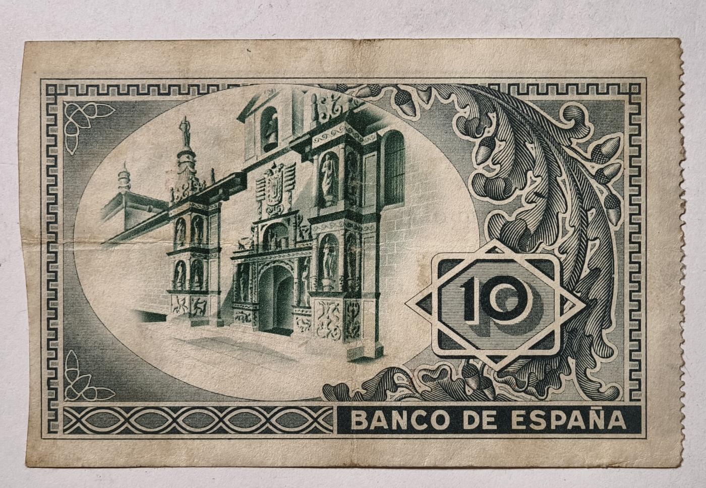 紫瑗钱币——第345期拍卖——纸币场 西班牙 1937年 内战时期 毕尔巴鄂 内战比塞塔 10比塞塔  AU