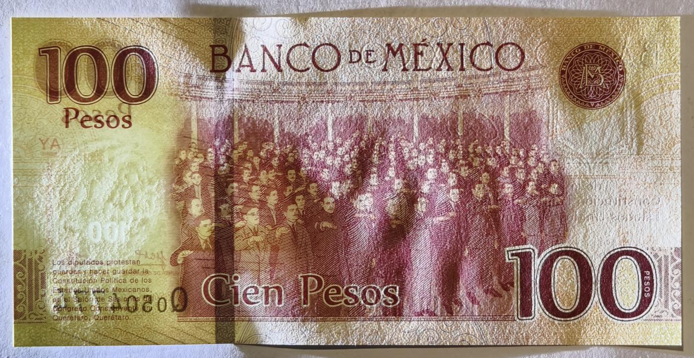 紫瑗钱币——第345期拍卖——纸币场 墨西哥 2017年 宪法颁布100周年 纪念钞 100比索 UNC