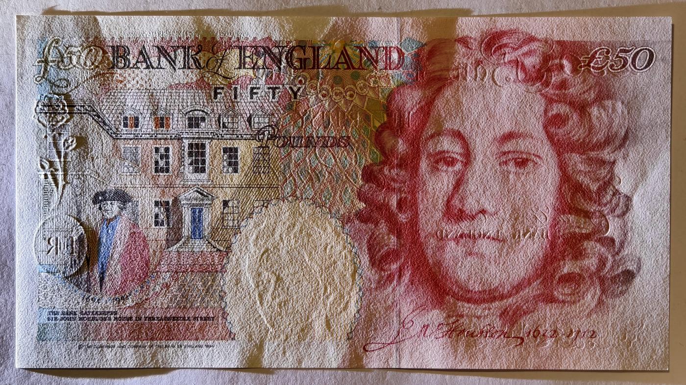 紫瑗钱币——第345期拍卖——纸币场 英国 1994年 E序列 英格兰银行第一任行长 约翰·霍布伦 50英镑 UNC