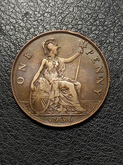 世界各国普币捡漏专场(第六场) - 1936年英国坐洋女神/国王乔治五世1便士