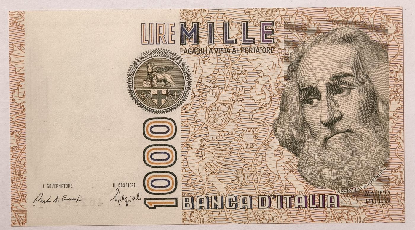 紫瑗钱币——第345期拍卖——纸币场 意大利 1982年 达·芬奇 1000里拉 UNC