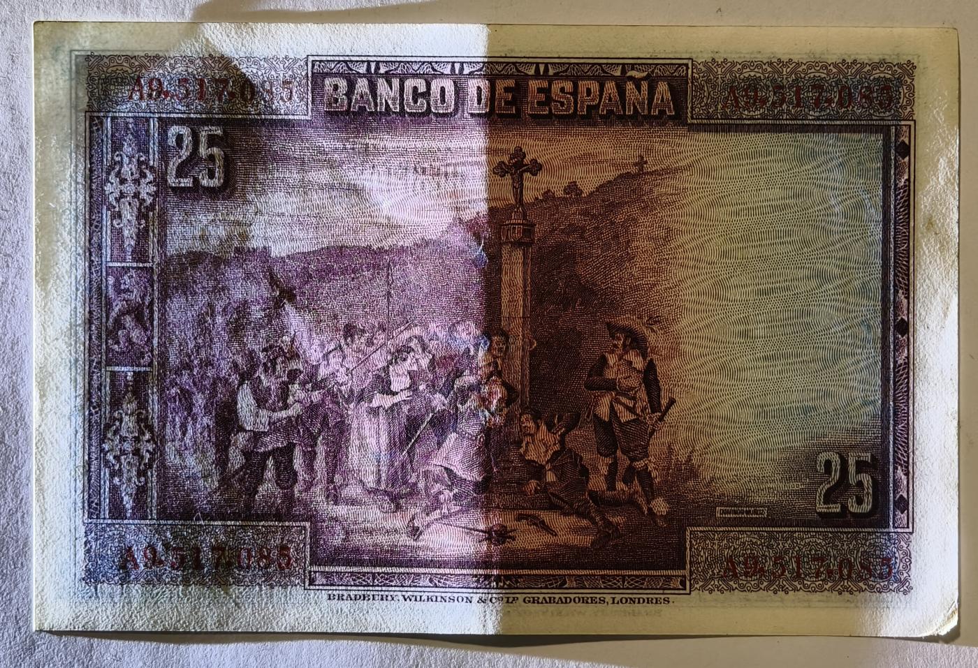 紫瑗钱币——第345期拍卖——纸币场 西班牙 1928年 卡尔德隆 25比塞塔 AU