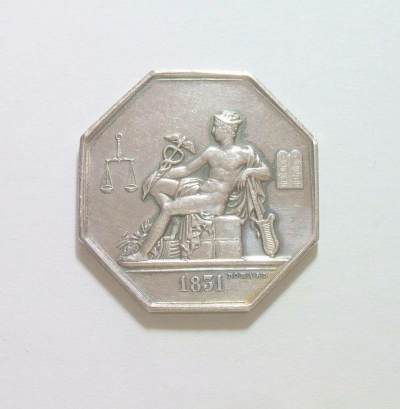法国1831年 六边形八角高浮雕精制银章 35MM 16.5克 - 法国1831年 六边形八角高浮雕精制银章 35MM 16.5克