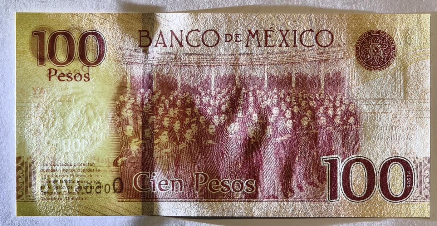 紫瑗钱币——第345期拍卖——纸币场 墨西哥 2017年 宪法颁布100周年 纪念钞 100比索 UNC