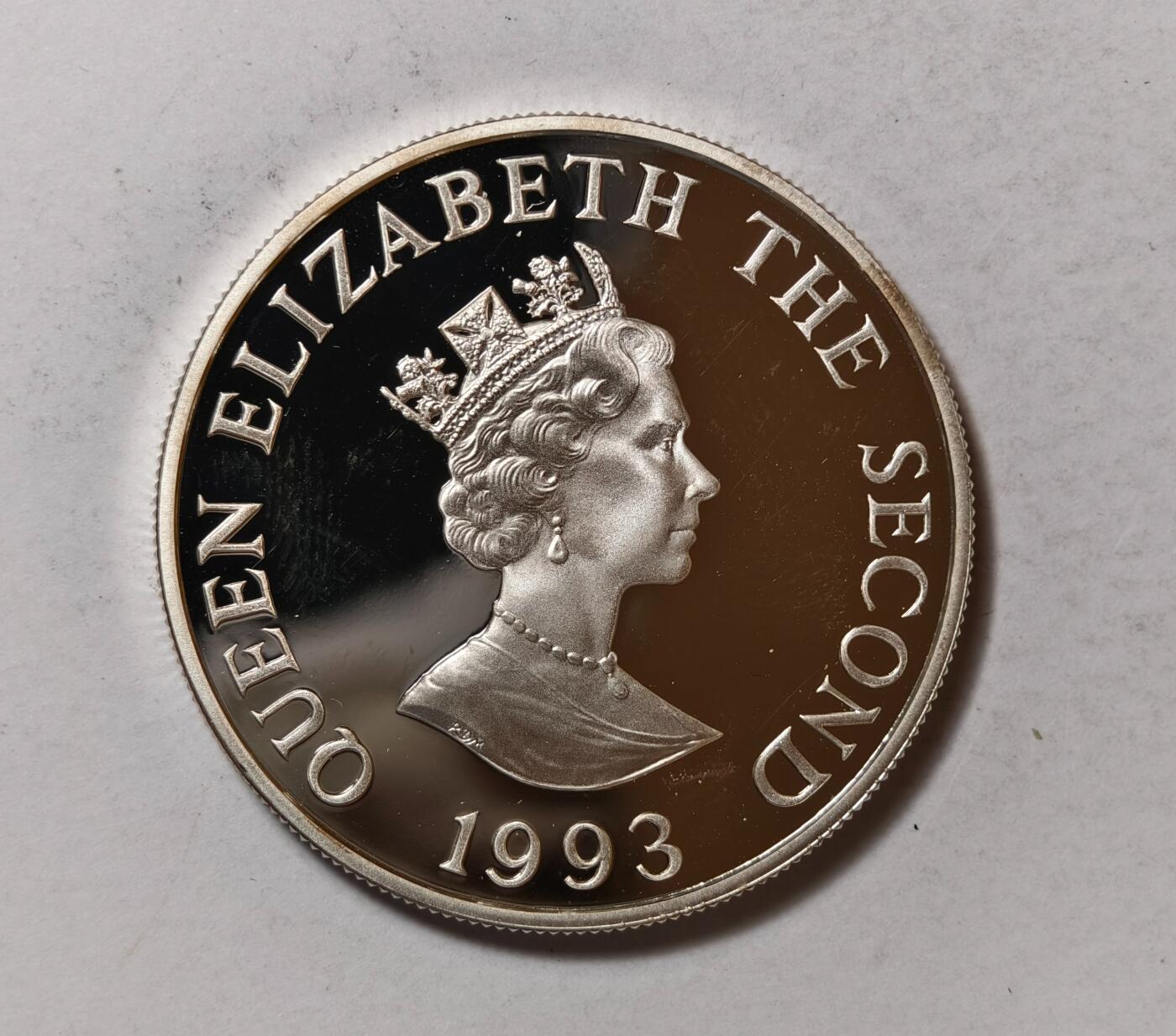 紫瑗钱币——第346期拍卖 奥尔德尼 1993年 伊丽莎白女王加冕40周年 2磅 28.28克 0.925银 精制