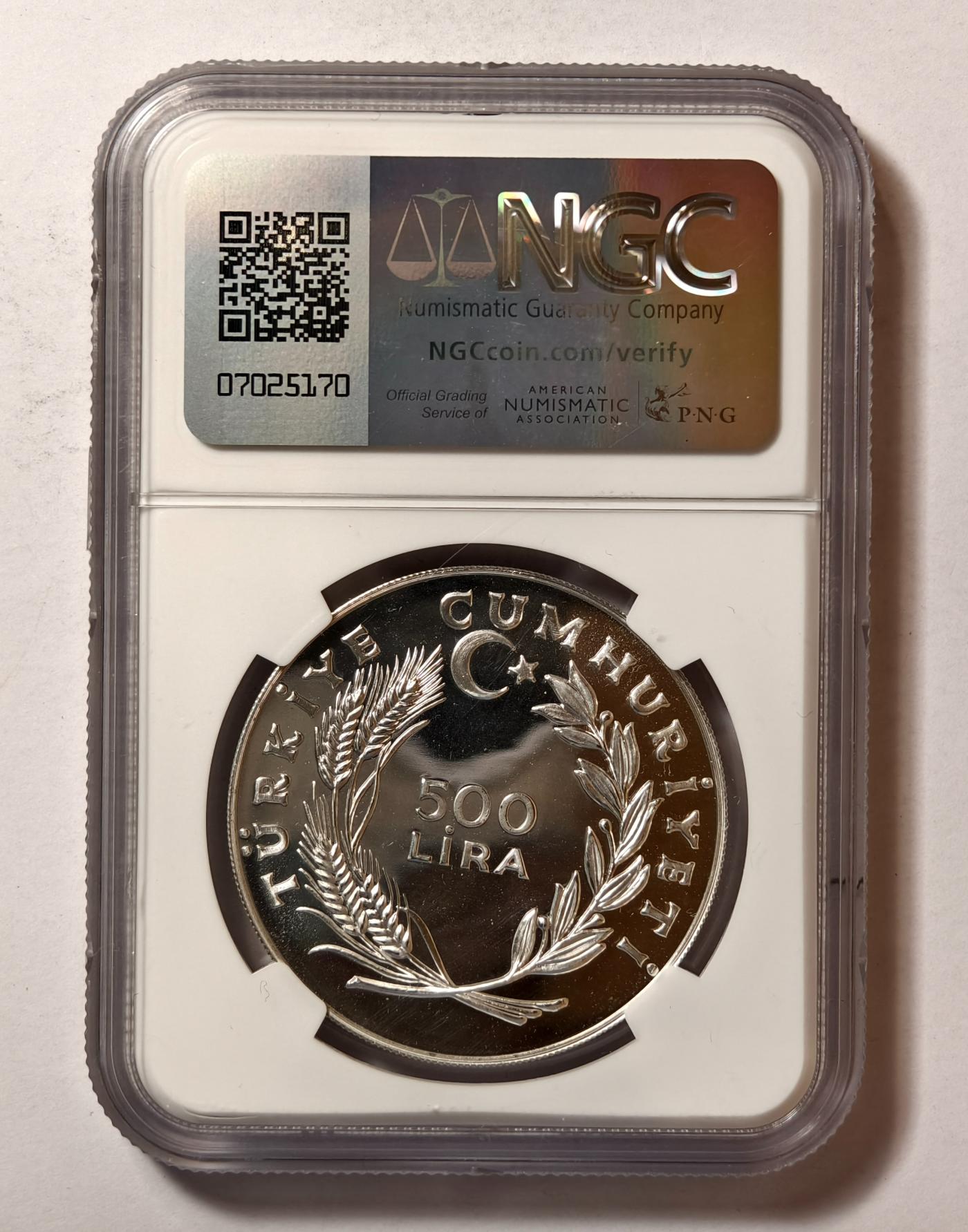 紫瑗钱币——第346期拍卖 土耳其 1979年 国际儿童节 500里拉 银币 NGC PR69 UC